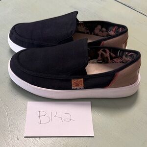 Hey Dude Women’s Black and Brown Slip-On Loafers